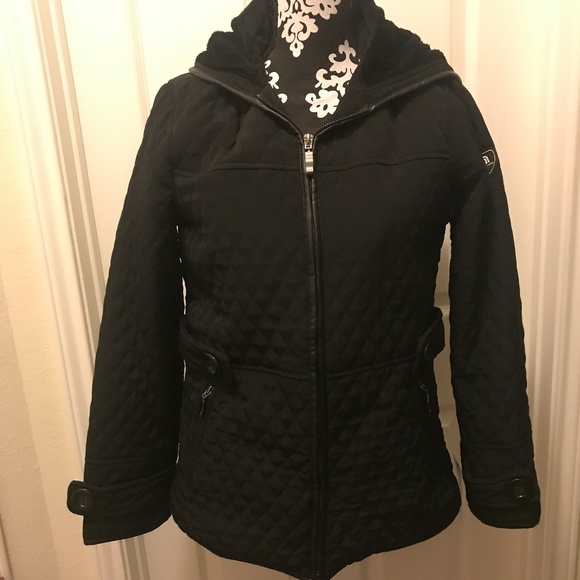 Blanc Noir Quilted Hoodie Coat, Large - Picture 1 of 5